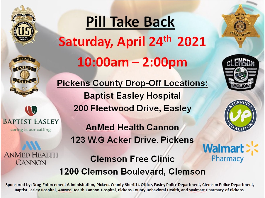 Pill Take Back Day April 24, 2021 10am to 2pm